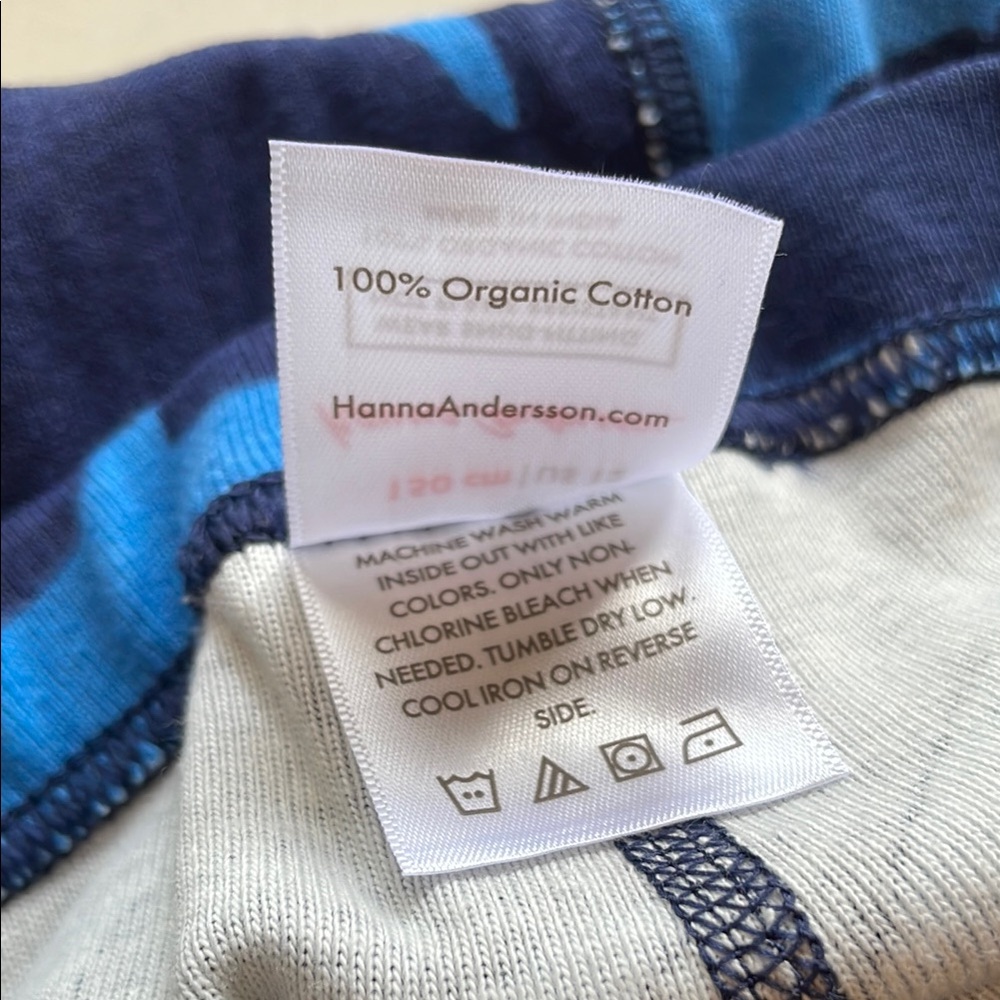 Hanna Andersson Blue Shark Long John Pajama Bottoms - Picture 6 of 9